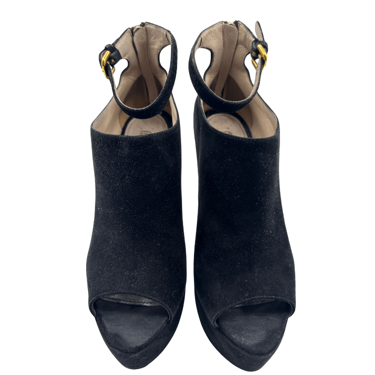 Suede Peep Toe Sandals
