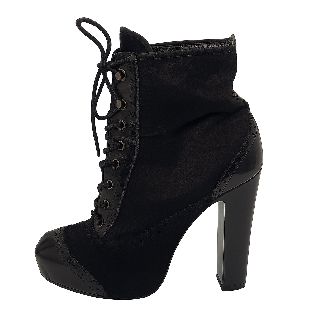Lace-Up High-Heel Ankle Boots