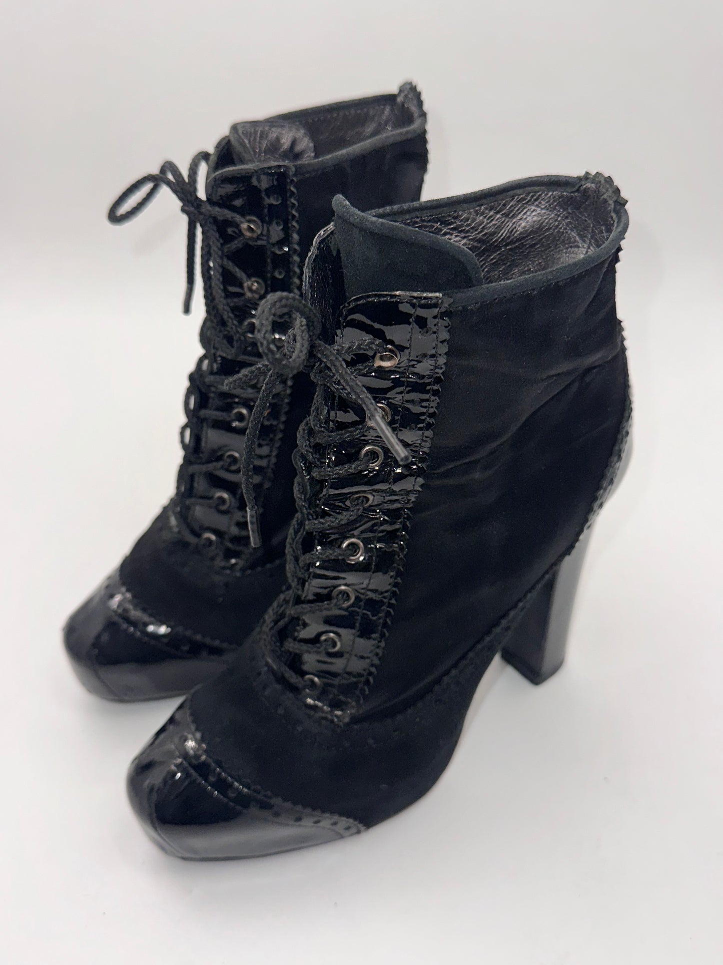 Lace-Up High-Heel Ankle Boots