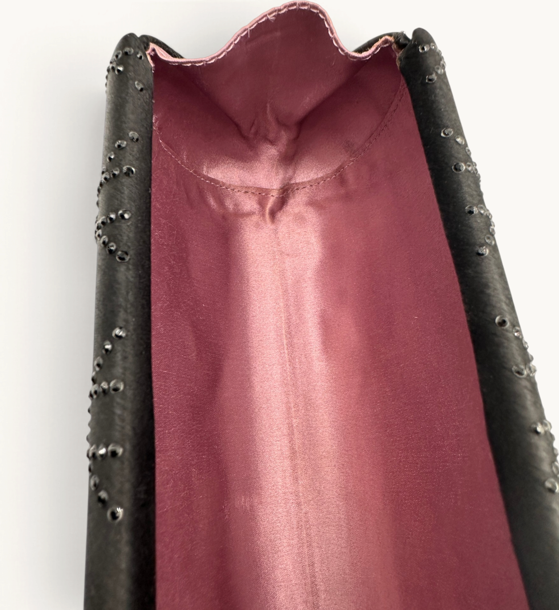 Cannage Satin Crystal Clutch