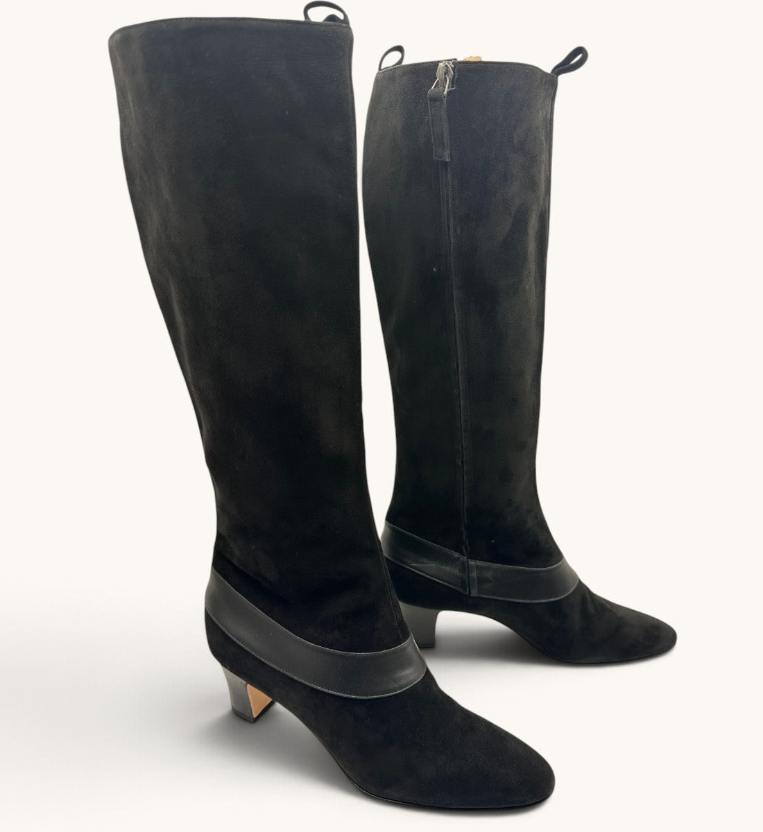 Suede Knee-High Boots
