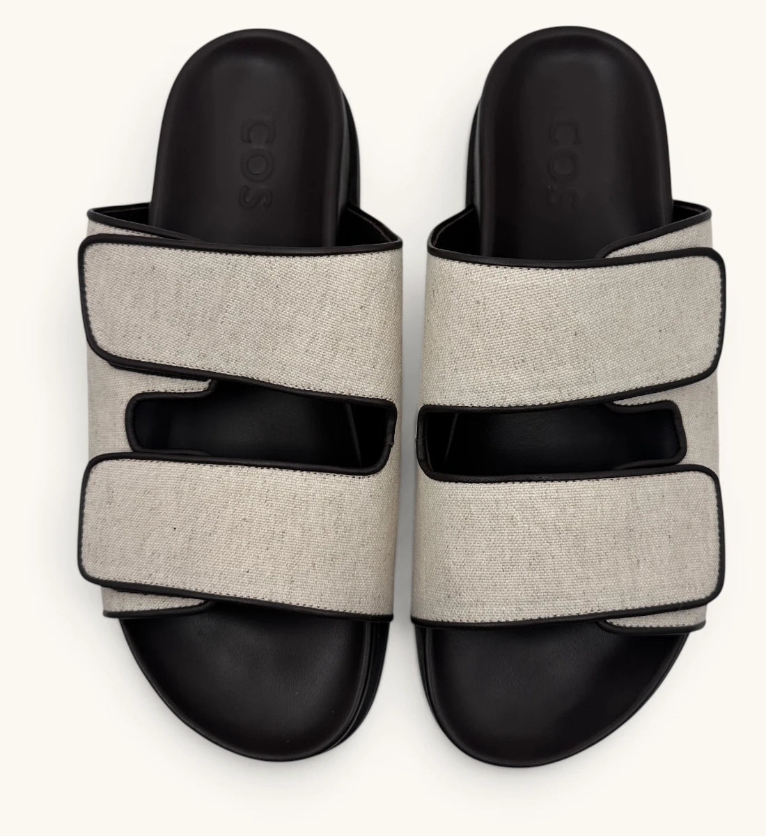 Linen Double Strap Sandals