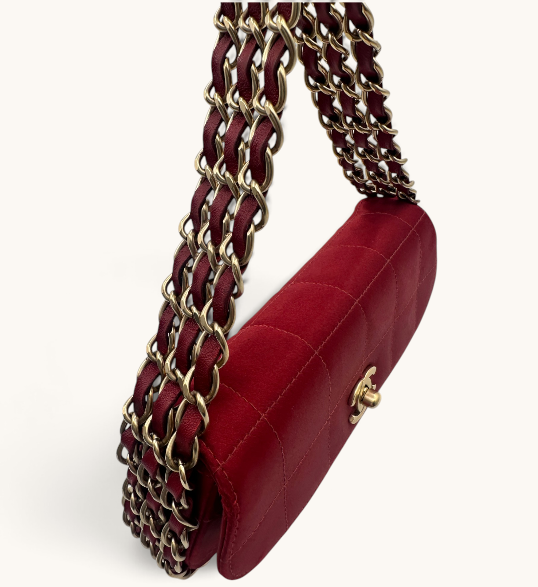 Mini Chocolate Bar Triple Chain Flap
