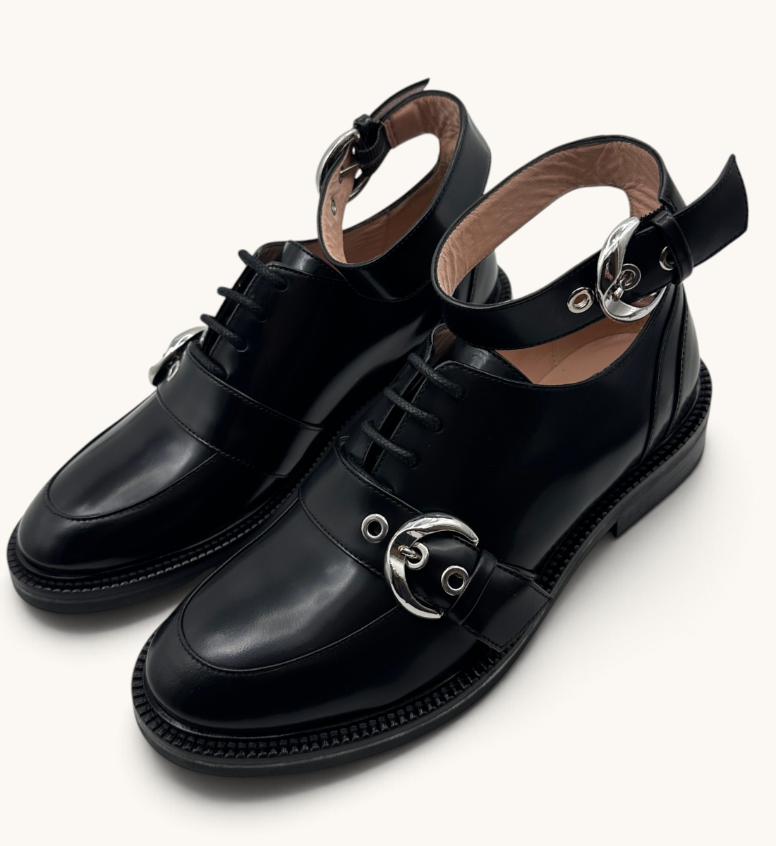 Ankle Strap Lace Up Shoes
