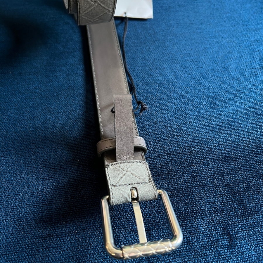 Bottega Veneta Intrecciato Stamp Suede diržas