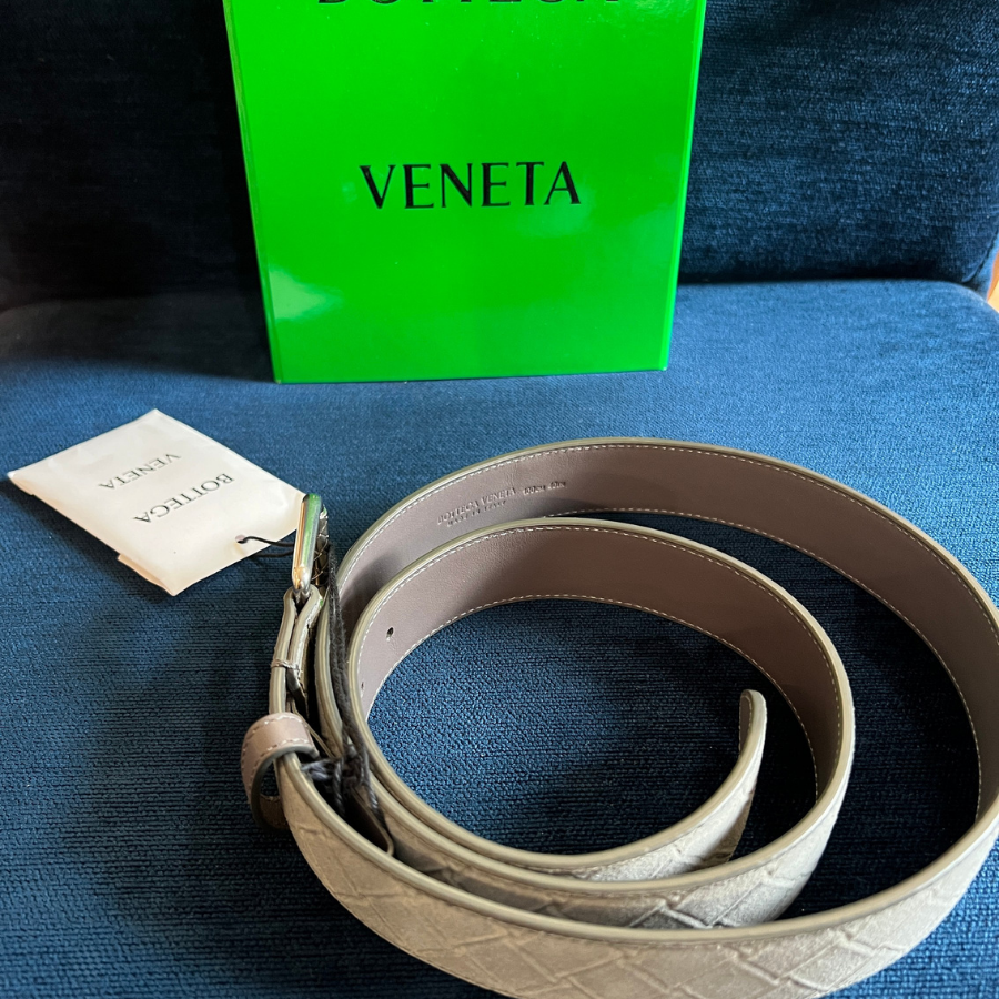 Bottega Veneta Intrecciato Stamp Suede diržas