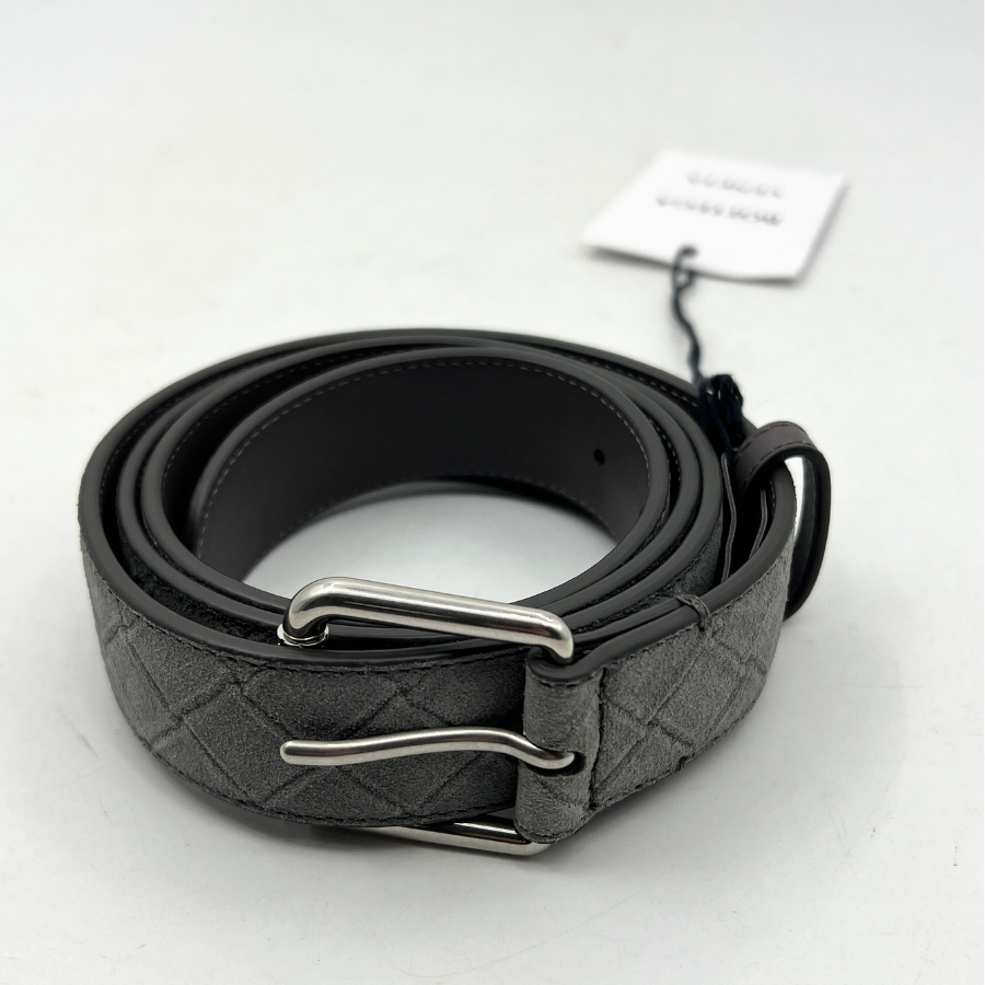 Bottega Veneta Intrecciato Stamp Suede diržas