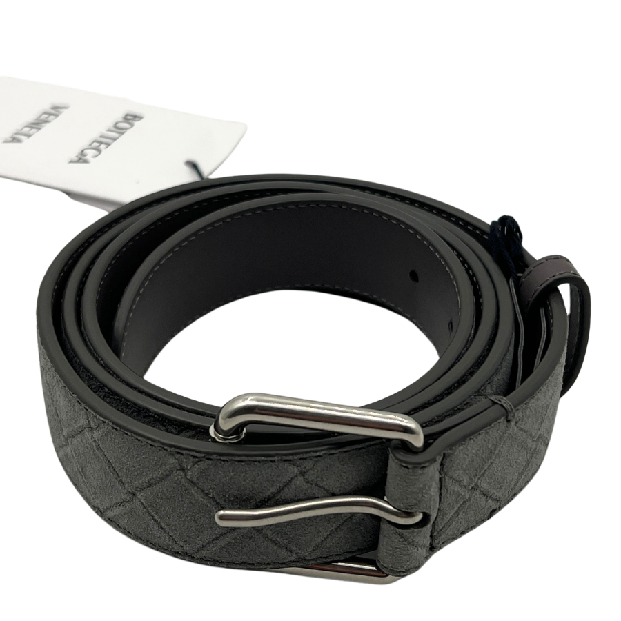 Bottega Veneta Intrecciato Stamp Suede diržas