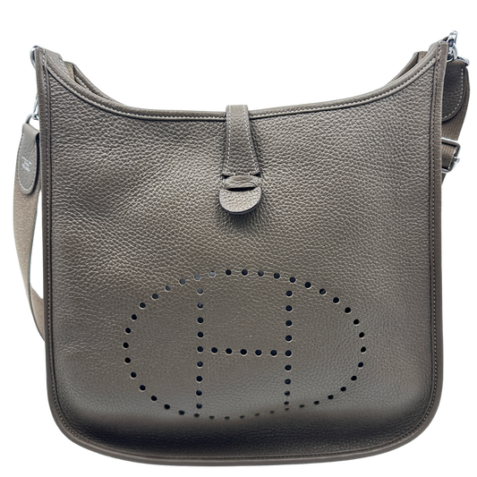 Evelyne 29 Taupe Leather Shoulder Bag