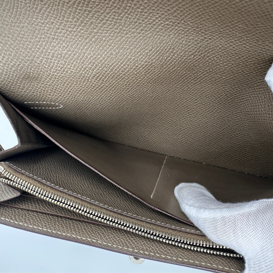 Kelly Long Wallet in Etoupe Epsom Leather