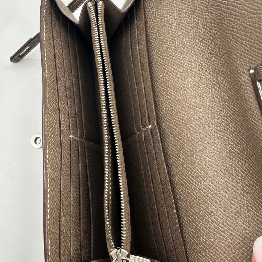 Kelly Long Wallet in Etoupe Epsom Leather